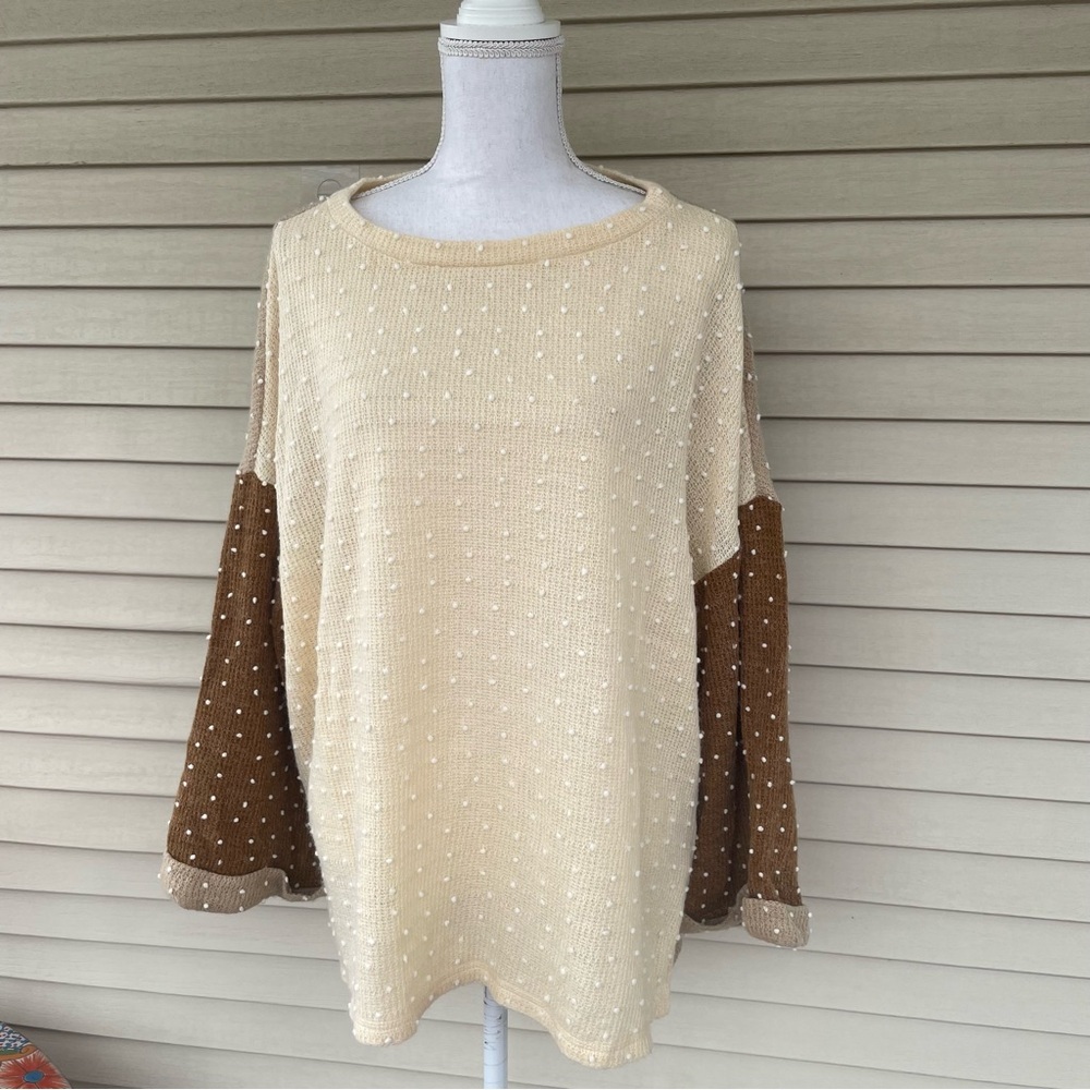 Blu Pepper Color Block Textured Sweater Size XXL